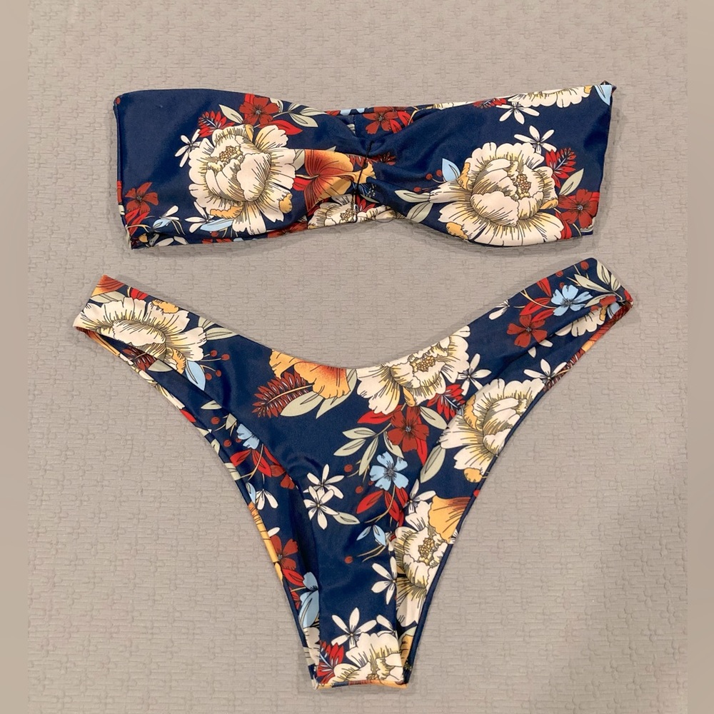 ZAFUL Floral Bandeau Bikini Set 8